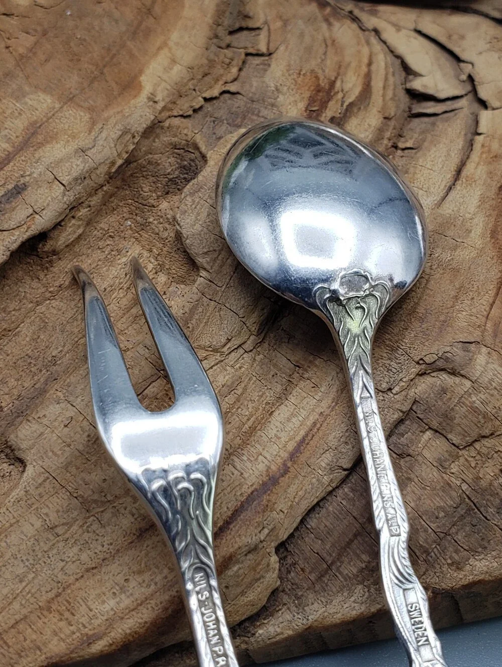 Nils-Johan Vintage Silverplate Demitasse Flatware - Floral Scroll Design 9 Piece